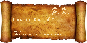 Panczer Kurszán névjegykártya